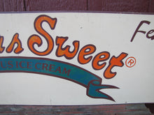 Load image into Gallery viewer, THOMAS SWEET DELICIOUS ICE CREAM Vintage Double Sided Wooden Advertising Sign