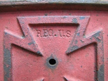 Load image into Gallery viewer, AMERICAN LAFRANCE Antique Cast Iron Embossed Plaque Fire Trk Sign REG US PAT OFF