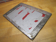 Load image into Gallery viewer, EXIT Sign Antique Chip Scalloped Reverse on Glass Advertising Sign Tin Frame Red Silver