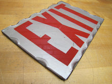 Load image into Gallery viewer, EXIT Sign Antique Chip Scalloped Reverse on Glass Advertising Sign Tin Frame Red Silver