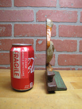 Load image into Gallery viewer, PELICAN ON DOCK Antique Cast Iron Doorstop Decorative Art Statue ALBANY FOUNDRY