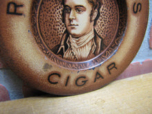 Load image into Gallery viewer, ROBERT BURNS CIGAR Antique Advertising Ashtray Tip Card Tray Sign Tin Litho Ad