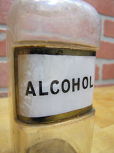 Load image into Gallery viewer, ALCOHOL Antique Apothecary Bottle Medicine Drug Store Reverse Glass Label p1899