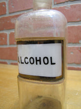 Load image into Gallery viewer, ALCOHOL Antique Apothecary Bottle Medicine Drug Store Reverse Glass Label p1899