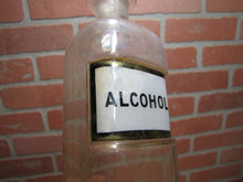 Load image into Gallery viewer, ALCOHOL Antique Apothecary Bottle Medicine Drug Store Reverse Glass Label p1899
