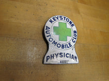 Load image into Gallery viewer, KEYSTONE AUTOMOBILE CLUB PHYSICIAN Old Porcelain Auto Truck Badge Sign Emblem Ad