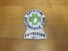 Load image into Gallery viewer, KEYSTONE AUTOMOBILE CLUB PHYSICIAN Old Porcelain Auto Truck Badge Sign Emblem Ad