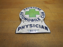 Load image into Gallery viewer, KEYSTONE AUTOMOBILE CLUB PHYSICIAN Old Porcelain Auto Truck Badge Sign Emblem Ad