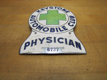 Load image into Gallery viewer, KEYSTONE AUTOMOBILE CLUB PHYSICIAN Old Porcelain Auto Truck Badge Sign Emblem Ad