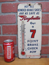 Load image into Gallery viewer, RAYBESTOS 7 POINT BRAKE CHECK BONDED SHOES Old Advertising Sign Thermometer