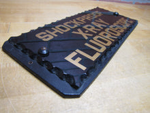 Load image into Gallery viewer, SHOCKPROOF X-RAY FLOUROSCOPE c1930s ROG Reverse On Chip Scallop Edge Glass Sign