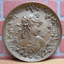 Load image into Gallery viewer, BRADLEY & HUBBARD Lovely Maiden Butterfly Antique High Relief Plaque Charger B&H