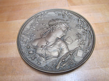 Load image into Gallery viewer, BRADLEY & HUBBARD Lovely Maiden Butterfly Antique High Relief Plaque Charger B&H