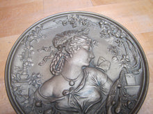 Load image into Gallery viewer, BRADLEY & HUBBARD Lovely Maiden Butterfly Antique High Relief Plaque Charger B&H
