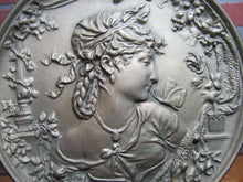 Load image into Gallery viewer, BRADLEY & HUBBARD Lovely Maiden Butterfly Antique High Relief Plaque Charger B&H