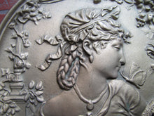 Load image into Gallery viewer, BRADLEY & HUBBARD Lovely Maiden Butterfly Antique High Relief Plaque Charger B&H