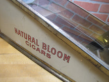 Load image into Gallery viewer, NATURAL BLOOM CIGARS Antique Cigar Store Display Case Tin Litho Sign PROPERTY OF HARRY BLUM NYC FELDHUHN DISPLAY CASE Co NYC