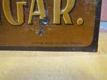 Load image into Gallery viewer, THOS CARLYLE 5c CIGAR Antique Advertising Embossed Tin Sign CHAS SHONK CO LITHO CHICAGO