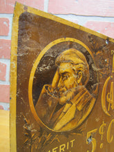 Load image into Gallery viewer, THOS CARLYLE 5c CIGAR Antique Advertising Embossed Tin Sign CHAS SHONK CO LITHO CHICAGO