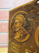 Load image into Gallery viewer, THOS CARLYLE 5c CIGAR Antique Advertising Embossed Tin Sign CHAS SHONK CO LITHO CHICAGO