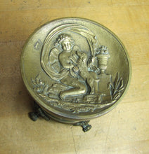 Load image into Gallery viewer, Cupid Cherub Putti Puppy Dog Antique Bronze Decorative Arts High Relief Ornate Raised Tray Pedestal Footed Urn Flowers Landscape
