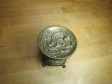 Load image into Gallery viewer, Cupid Cherub Putti Puppy Dog Antique Bronze Decorative Arts High Relief Ornate Raised Tray Pedestal Footed Urn Flowers Landscape
