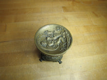 Load image into Gallery viewer, Cupid Cherub Putti Puppy Dog Antique Bronze Decorative Arts High Relief Ornate Raised Tray Pedestal Footed Urn Flowers Landscape