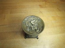 Load image into Gallery viewer, Cupid Cherub Putti Puppy Dog Antique Bronze Decorative Arts High Relief Ornate Raised Tray Pedestal Footed Urn Flowers Landscape