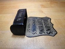 Load image into Gallery viewer, DILLON'S CLOTHING & FURNISHINGS MT PLEASANT PA Antique Advertising Match Holder MEEK COSHOCTON O