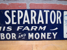 Load image into Gallery viewer, TUBULAR CREAM SEPARATOR Antique Advertising Sign Embossed Tin Farm Feed Seed Store Ad