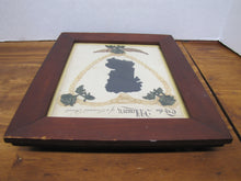 Load image into Gallery viewer, TO THE MEMORY OF A DEAREST FRIEND Antique Folk Art Funeral In Memorium Memorial Plaque Rememberance Art Embroidery Side View Ladies Bust Flowers Rose Heart