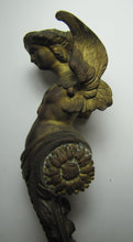 Load image into Gallery viewer, Antique 19c Bronze Winged Goddess Maiden Ornate Decorative Arts Hardware Element