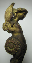 Load image into Gallery viewer, Antique 19c Bronze Winged Goddess Maiden Ornate Decorative Arts Hardware Element