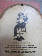 Load image into Gallery viewer, WILLIAMS SHAVING SOAP Antique Advertising Wooden Thermometer Sign Glastonbury Ct