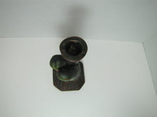 Load image into Gallery viewer, MARION BRONZE LOVEBIRDS Antique Candlestick Bronze-Clad Birds Candle Holder USA