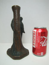 Load image into Gallery viewer, MARION BRONZE LOVEBIRDS Antique Candlestick Bronze-Clad Birds Candle Holder USA