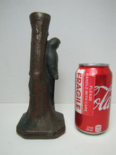 Load image into Gallery viewer, MARION BRONZE LOVEBIRDS Antique Candlestick Bronze-Clad Birds Candle Holder USA