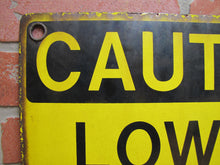 Load image into Gallery viewer, CAUTION LOWER ANTENNA Original Old Porcelain Sign Shop Car Wash Industrial RR Subway Safety Ad
