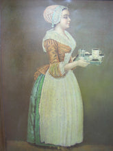 Load image into Gallery viewer, LA BELLE CHOCOLATIERE WALTER BAKER & Co Antique Tin Self Framed Advertising Sign CHOCOLATE