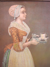 Load image into Gallery viewer, LA BELLE CHOCOLATIERE WALTER BAKER & Co Antique Tin Self Framed Advertising Sign CHOCOLATE