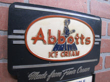 Load image into Gallery viewer, ABBOTTS ICE CREAM Orig Old Menuboard Country Store Advertising Sign Red White & Blue Americana
