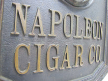 Load image into Gallery viewer, NAPOLEON CIGAR CO Antique Bronze Cigar Store Display Advertising Sign Plaque PRICE BROS CHICAGO