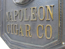 Load image into Gallery viewer, NAPOLEON CIGAR CO Antique Bronze Cigar Store Display Advertising Sign Plaque PRICE BROS CHICAGO