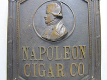 Load image into Gallery viewer, NAPOLEON CIGAR CO Antique Bronze Cigar Store Display Advertising Sign Plaque PRICE BROS CHICAGO