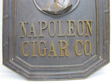 Load image into Gallery viewer, NAPOLEON CIGAR CO Antique Bronze Cigar Store Display Advertising Sign Plaque PRICE BROS CHICAGO