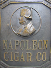 Load image into Gallery viewer, NAPOLEON CIGAR CO Antique Bronze Cigar Store Display Advertising Sign Plaque PRICE BROS CHICAGO