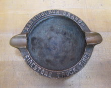 Load image into Gallery viewer, FIRESTONE TRUCK TIRES HARRISBURG BRANCH Old Bronze Advertising Ashtray Sign Tray