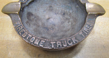 Load image into Gallery viewer, FIRESTONE TRUCK TIRES HARRISBURG BRANCH Old Bronze Advertising Ashtray Sign Tray