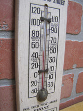 Load image into Gallery viewer, JEDDO HIGHLAND COAL Orig Old Wooden Advertising Thermometer Sign FLAMES Robert E Brader 1501 Gordon Street
