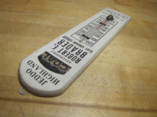 Load image into Gallery viewer, JEDDO HIGHLAND COAL Orig Old Wooden Advertising Thermometer Sign FLAMES Robert E Brader 1501 Gordon Street